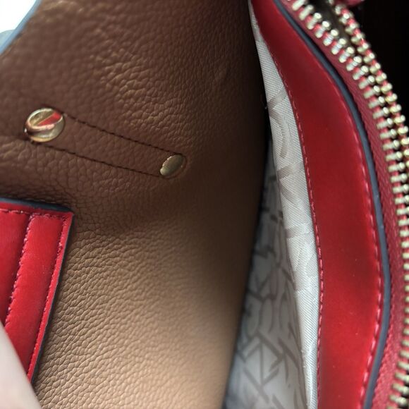 Calvin Klein Purse Dilan Shoulder Bag Colorful Logo Red Brown Medium Multicolor - Picture 9 of 15